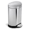 Simplehuman 1.6 gal Round Step-On Can, Brushed, Stainless Steel, 8.9 in CW1834 - alternate 1
